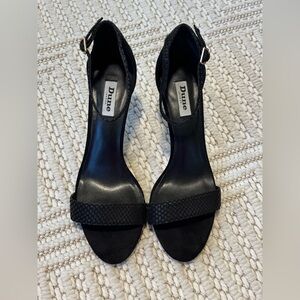 Dune London Black Strappy Textured Heels Size 41, Gently Used in Great Condition